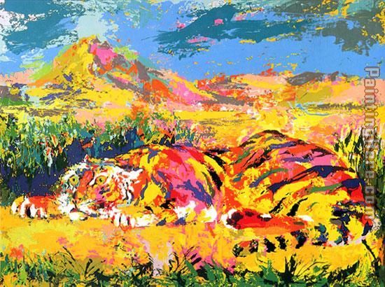 Delacroix's Tiger painting - Leroy Neiman Delacroix's Tiger art painting